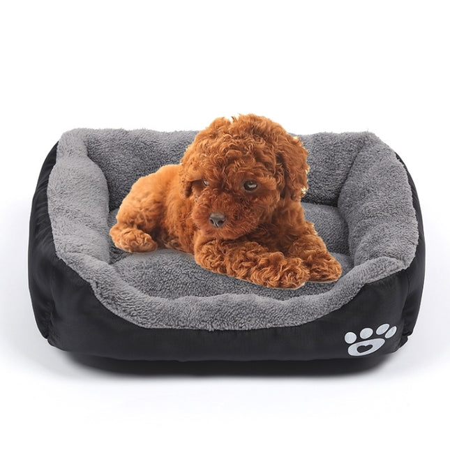 Four Seasons Genuine Warm Pet Dog Kennel Mat Teddy Pomerang Dog Mat, Size: XXL, 95×72×18cm(Black Grey)-garmade.com