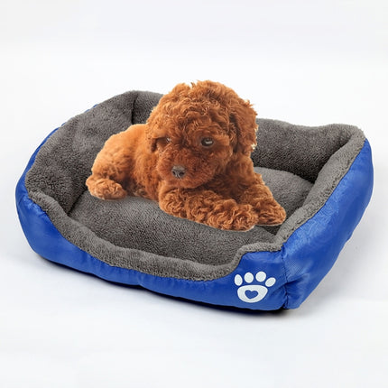 Candy Color Four Seasons Genuine Warm Pet Dog Kennel Mat Teddy Dog Mat, Size: 3XL, 110×82×20cm (Dark Blue)-garmade.com