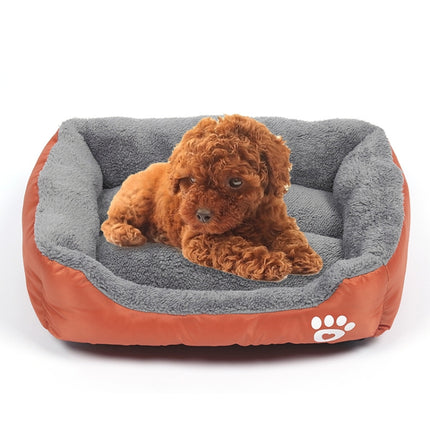 Candy Color Four Seasons Genuine Warm Pet Dog Kennel Mat Teddy Dog Mat, Size: 3XL, 110×82×20cm (Orange)-garmade.com
