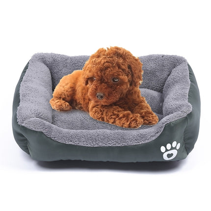 Candy Color Four Seasons Genuine Warm Pet Dog Kennel Mat Teddy Dog Mat, Size: L, 66×50×14cm (Dark Green)-garmade.com