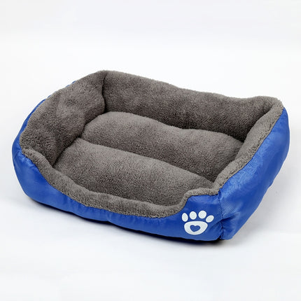Candy Color Four Seasons Genuine Warm Pet Dog Kennel Mat Teddy Dog Mat, Size: L, 66×50×14cm (Dark Blue)-garmade.com