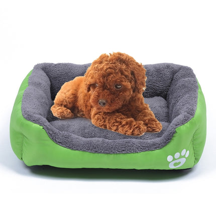 Candy Color Four Seasons Genuine Warm Pet Dog Kennel Mat Teddy Dog Mat, Size: L, 66×50×14cm (Green)-garmade.com