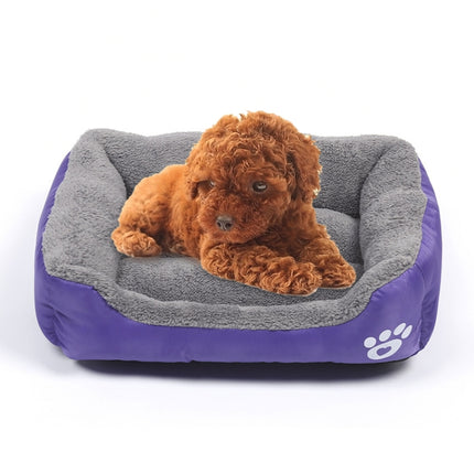 Candy Color Four Seasons Genuine Warm Pet Dog Kennel Mat Teddy Dog Mat, Size: L, 66×50×14cm (Purple)-garmade.com