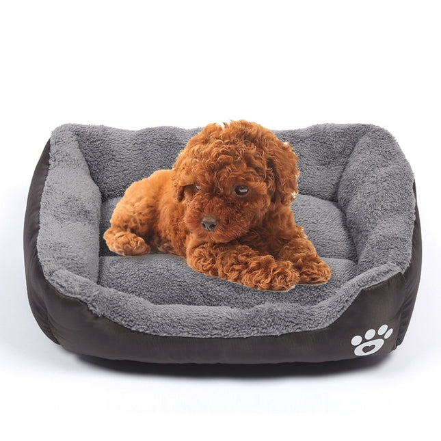 Candy Color Four Seasons Genuine Warm Pet Dog Kennel Mat Teddy Dog Mat, Size: M, 54×42×12cm (Coffee)-garmade.com