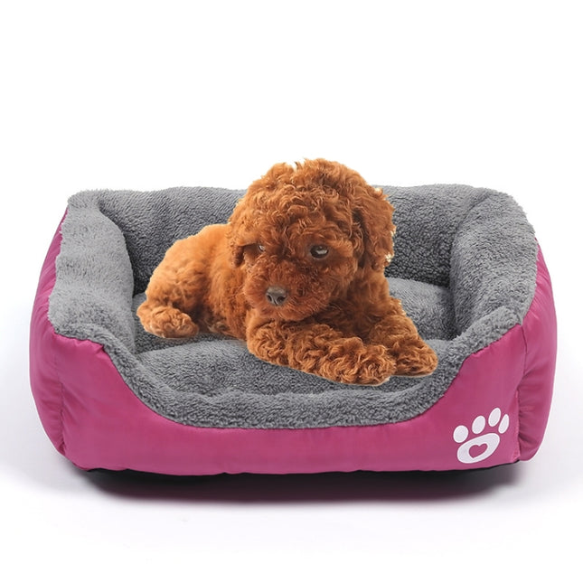 Candy Color Four Seasons Genuine Warm Pet Dog Kennel Mat Teddy Dog Mat, Size: M, 54×42×12cm (Magenta)-garmade.com
