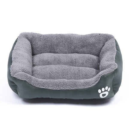 Candy Color Four Seasons Genuine Warm Pet Dog Kennel Mat Teddy Dog Mat, Size: XL, 80×60×16cm (Dark Green)-garmade.com