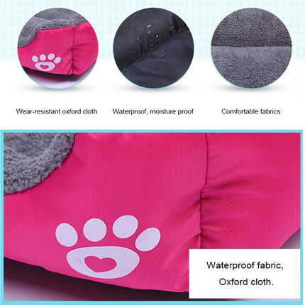 Candy Color Four Seasons Genuine Warm Pet Dog Kennel Mat Teddy Dog Mat, Size: XL, 80×60×16cm (Dark Blue)-garmade.com