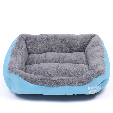 Candy Color Four Seasons Genuine Warm Pet Dog Kennel Mat Teddy Dog Mat, Size: XL, 80×60×16cm (Blue)-garmade.com