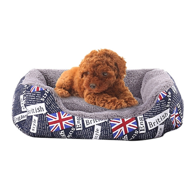 National Flag Four Seasons Genuine Warm Pet Dog Kennel Mat, Size: L, 66×50×14cm(Blue)-garmade.com