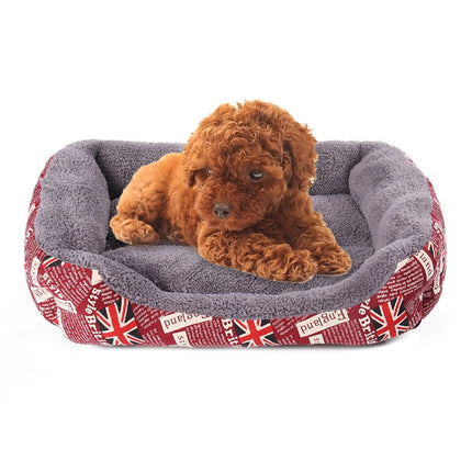 National Flag Four Seasons Genuine Warm Pet Dog Kennel Mat Pet Bed, Size: M, 54×42×12cm(Red)-garmade.com