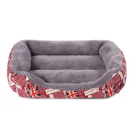 National Flag Four Seasons Genuine Warm Pet Dog Kennel Mat Pet Bed, Size: M, 54×42×12cm(Red)-garmade.com