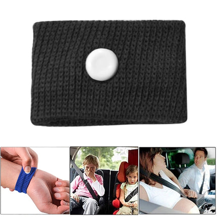 Physical Method Carsickness Prevention Antiemetic Polyester Wristband, One Pair (Black)-garmade.com
