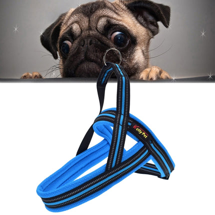 Pet Dogs A7 Reflective Polyester Chest Harness Lead Leash Traction Big Dogs Safety Chain Rope Collar, Size: L, 2.5*68*84cm (Blue)-garmade.com