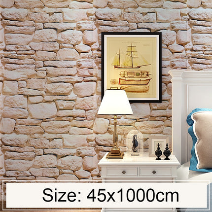 Moonstone Creative 3D Stone Brick Decoration Wallpaper Stickers Bedroom Living Room Wall Waterproof Wallpaper Roll, Size: 45 x 1000cm-garmade.com