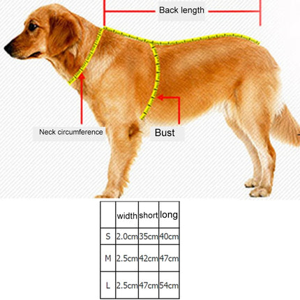 Pet Dogs Polyester Reflective Breathable Pets Collar Traction Lead Leash, Size: S, 2.0*35*40cm (Black)-garmade.com