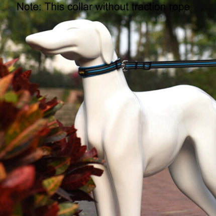 Pet Dogs Polyester Reflective Breathable Pets Collar Traction Lead Leash, Size: S, 2.0*35*40cm (Blue)-garmade.com