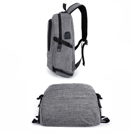 Multi-Function Large Capacity Travel Casual Backpack Laptop Computer Bag with External USB Charging Interface & Headphone Jack & Anti-theft Lock for Men(Grey)-garmade.com
