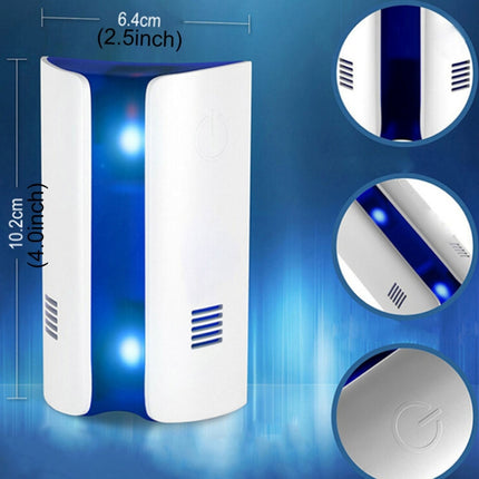 Electromagnetic Wave Frequency-conversion Double Waves Multi-function Mosquito Repellent Ultrasonic Pest Repeller(White)-garmade.com