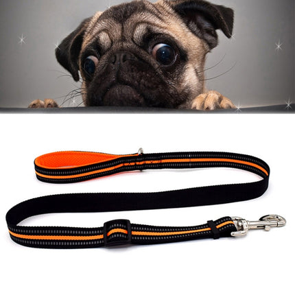 Pet Dogs Nylon Night Reflective Breathable Handheld Traction Lead Leash, Size: S, Adjustable Range: 2.0*(100-140cm)(Orange)-garmade.com