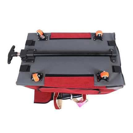 DODOPET Outdoor Portable Foldable Four Wheels Cat Dog Pet Carrier Bag Draw Bar Box (Red)-garmade.com