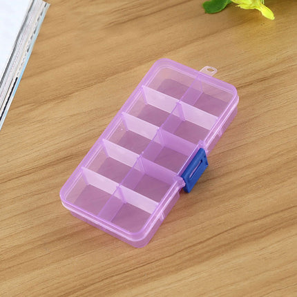 10 PCS Removable Grid Plastic Box Organizer for Jewelry Earring Fishing Hook Small Accessories, Size: Small, 10 Slots-garmade.com