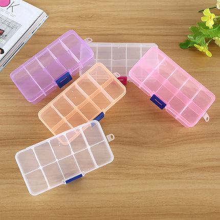 10 PCS Removable Grid Plastic Box Organizer for Jewelry Earring Fishing Hook Small Accessories, Size: Small, 10 Slots-garmade.com