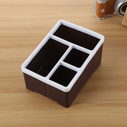 Desktop Storage Organizer Remote Control Caddy Holde for Desk Office Supplies(Coffee)-garmade.com