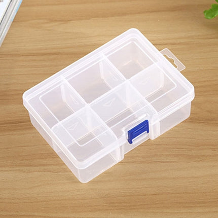 Plastic Jewelry Box Organizer Storage Container with Adjustable Dividers, Size: Large, 6 Slots-garmade.com
