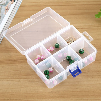 Plastic Jewelry Box Organizer Storage Container with Adjustable Dividers, Size: Large, 6 Slots-garmade.com