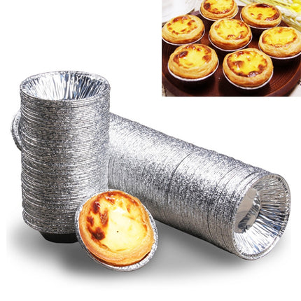 100pcs / Pack Aluminum Foil Egg Tart Cup Cake Holder, Size: 7.5 x 4 x 2cm-garmade.com