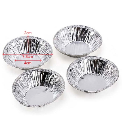 100pcs / Pack Aluminum Foil Egg Tart Cup Cake Holder, Size: 7.5 x 4 x 2cm-garmade.com