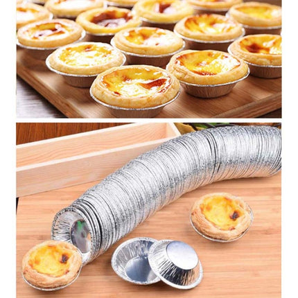 100pcs / Pack Aluminum Foil Egg Tart Cup Cake Holder, Size: 7.5 x 4 x 2cm-garmade.com