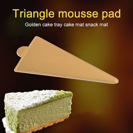 100 / Pack Small Triangle Cake Cardboard Pad Thick Rigid Golden Cake Mousse Cake Mat-garmade.com