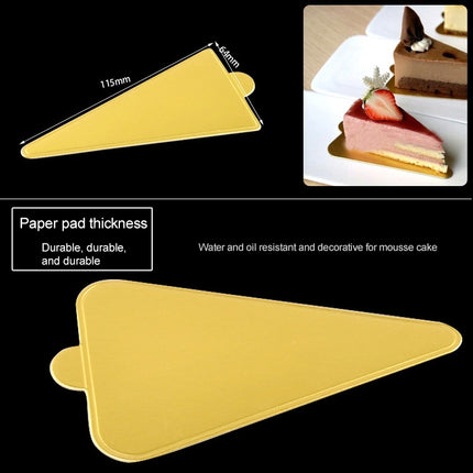 100 / Pack Small Triangle Cake Cardboard Pad Thick Rigid Golden Cake Mousse Cake Mat-garmade.com
