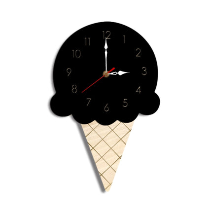 Ice Cream Styling Decorative Wall Clock (Black)-garmade.com