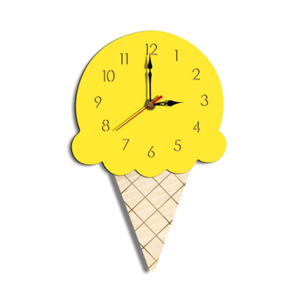 Ice Cream Styling Decorative Wall Clock (Yellow)-garmade.com