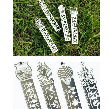 5 PCS Delicate Hollow Out Pattern Bookmark Ultra-thin Metal Bookmark Tape Ruler Fashion Bookmarks for School Office Supplies, Random Pattern Delivery-garmade.com