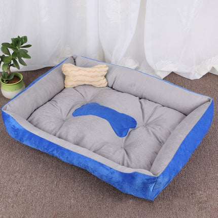 Dog Bone Pattern Big Soft Warm Kennel Pet Dog Cat Mat Blanket, Size: XL, 90×70×15cm(Light Grey)-garmade.com