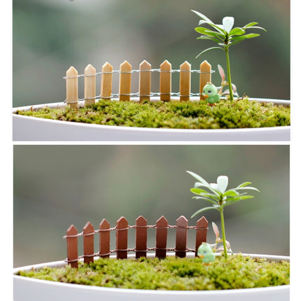 10 PCS Mini Small Fence Barrier Wooden Craft Wooden Small Fence Moss Micro-landscape Ornaments, Random Color Delivery-garmade.com