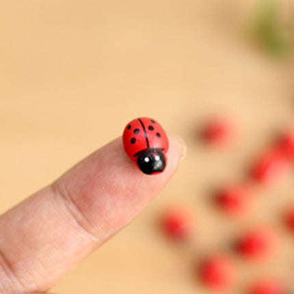 500 PCS Red Color Wooden Cabochons Ladybug for Decoration Wood Ladybug Decoration Crafts Micro-landscape Ornaments Accessories Multi-meat Ornaments-garmade.com