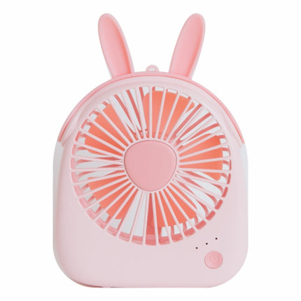 WT-F14 1200 mAh Rabbit Shape Mini Portable Fan with 3 Speed Control(Pink)-garmade.com