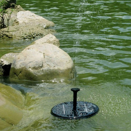 Solar Powered Water Pump Garden Fountain Floating Panel Watering Pond Kit for Waterfalls Water Display Park Pool Decoration Fountain, Diameter: 16cm-garmade.com