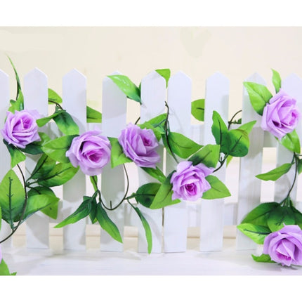 Simulation of Rattan Flowers Artificial Flowers Fake Simulation Champagne Rose Ivy Vine Hangings Garlands for Home Wedding Decoration, Length: 2.5m, Random Color Delivery-garmade.com