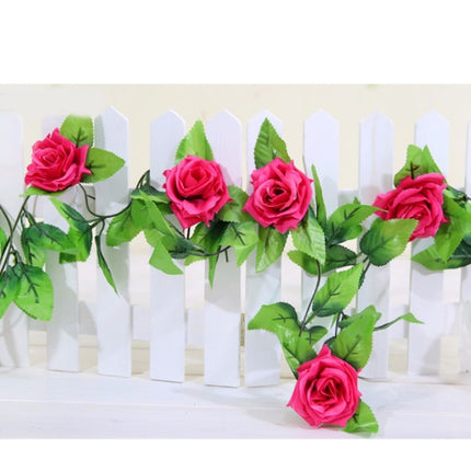 Simulation of Rattan Flowers Artificial Flowers Fake Simulation Champagne Rose Ivy Vine Hangings Garlands for Home Wedding Decoration, Length: 2.5m, Random Color Delivery-garmade.com