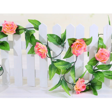 Simulation of Rattan Flowers Artificial Flowers Fake Simulation Champagne Rose Ivy Vine Hangings Garlands for Home Wedding Decoration, Length: 2.5m, Random Color Delivery-garmade.com