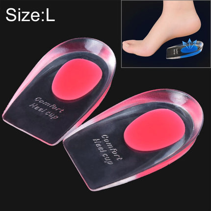1 Pair Women Silicone Gel Comfort Heel Cups Pads Half Pads, Size: L(Pink)-garmade.com