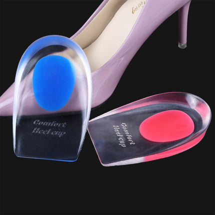 1 Pair Women Silicone Gel Comfort Heel Cups Pads Half Pads, Size: L(Pink)-garmade.com