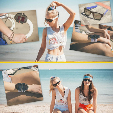 New Fashion Crimp Folding Mirror Pops Polarized Sunglasses Casual UV400 Protection Glasses for Men / Women(Black)-garmade.com