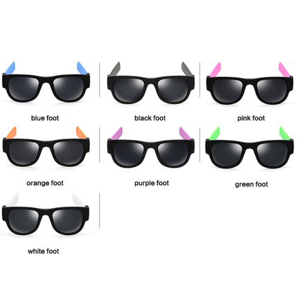 New Fashion Crimp Folding Mirror Pops Polarized Sunglasses Casual UV400 Protection Glasses for Men / Women(Black)-garmade.com