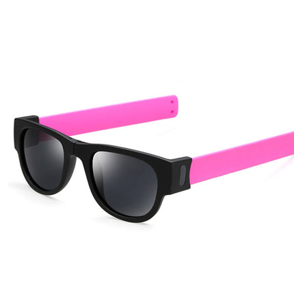 New Fashion Crimp Folding Mirror Pops Polarized Sunglasses Casual UV400 Protection Glasses for Men / Women(Pink)-garmade.com